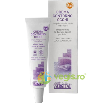 Crema pentru Contur Ochi cu Gel de Argila Verde Bio 15ml