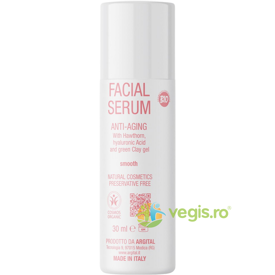 Ser Facial Anti-Aging cu Paducel, Acid Hialuronic si Argila Verde Bio 30ml