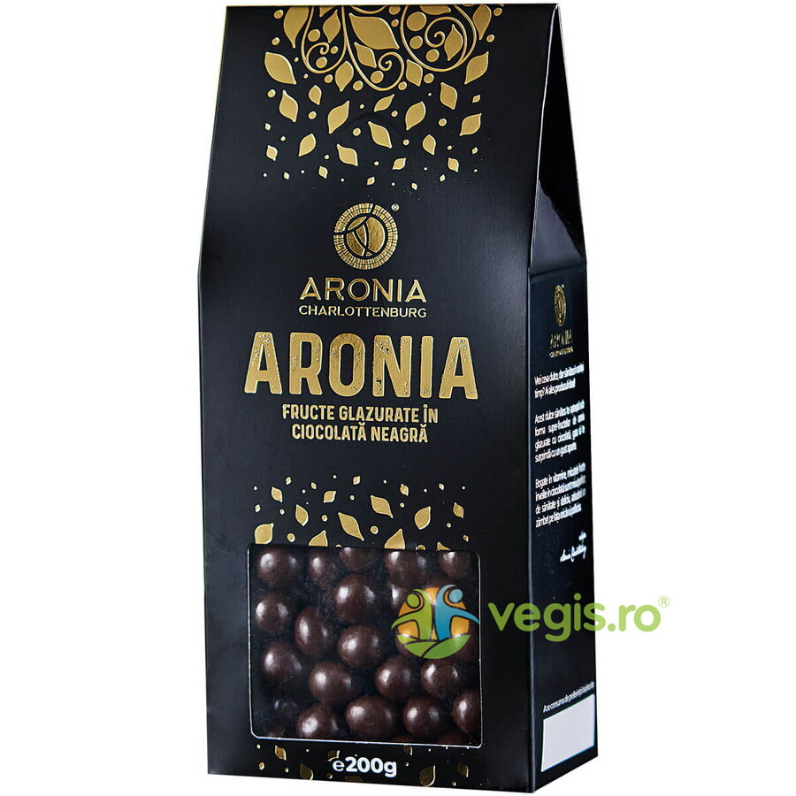 Fructe de Aronia Glazurate cu Ciocolata Neagra 200g