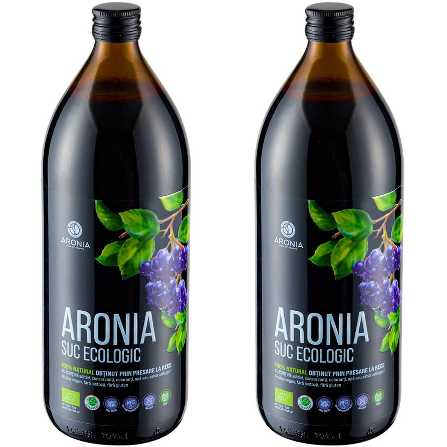 Pachet Suc de Aronia Ecologic/Bio 1L + 1L