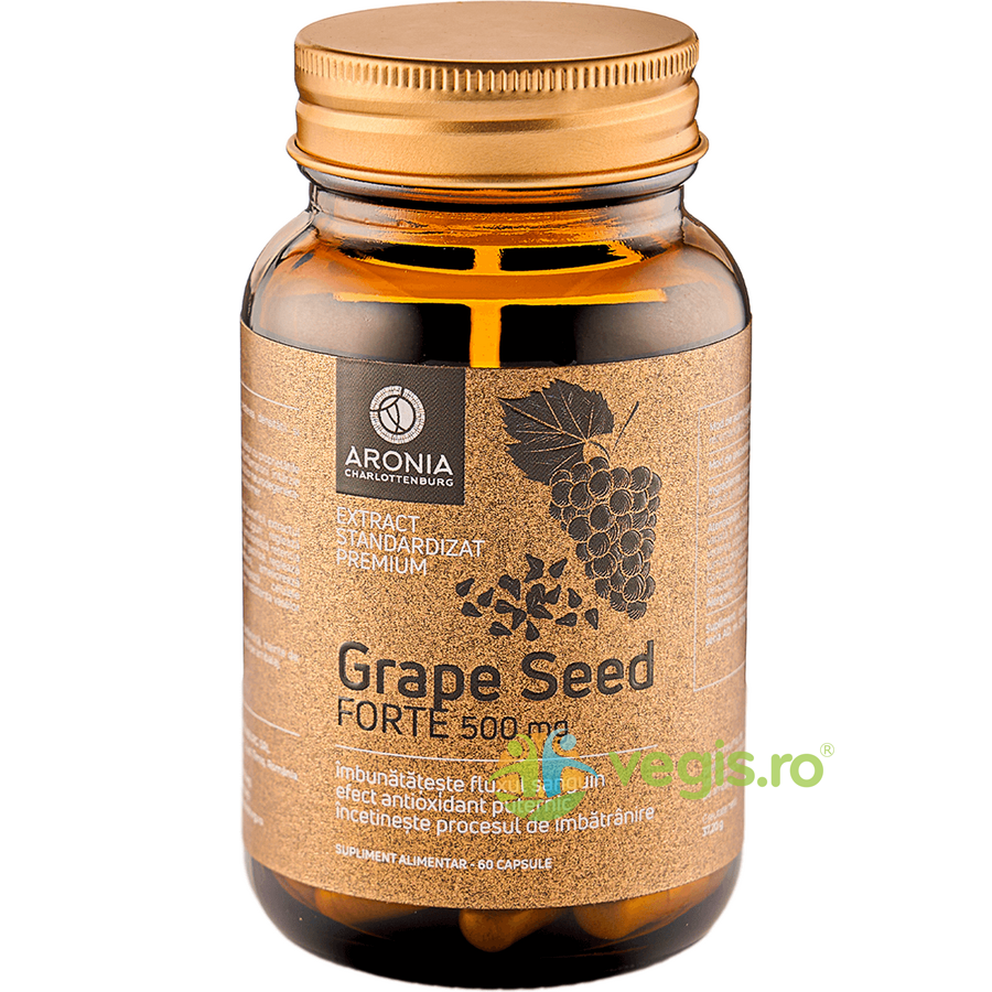 Premium Grape Seed Forte la 500mg - Extract de Seminte de Struguri 60cps