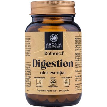 Digestion - Capsule cu 6 Uleiuri Esentiale pentru Digestie, Flora Intestinala si Confort dupa Masa 60cps
