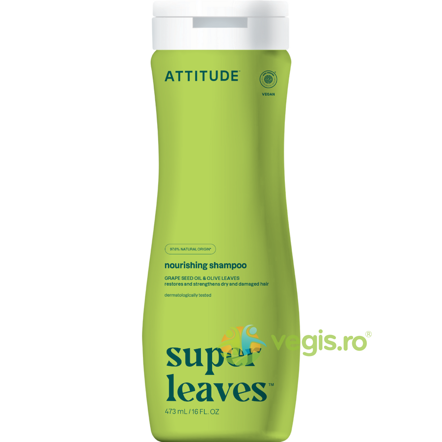 Sampon pentru Hranire si Intarire cu Ulei din Seminte de Struguri Super Leaves 473ml