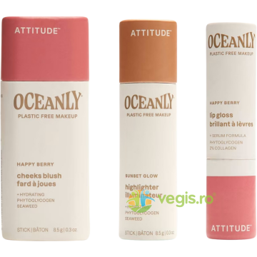 Set de Machiaj Happy Berry Blush 8.5g + Iluminator 12g + Balsam de Buze 3.4g