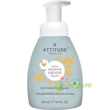Spuma de Curatare pentru Par si Corp Bebelusi Sensitive Skin Baby Natural 250ml
