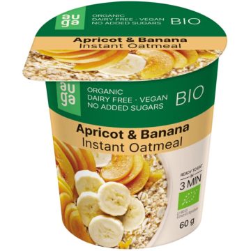 Ovaz Integral cu Caise si Banane fara Zahar Adaugat Ecologic/Bio 60g