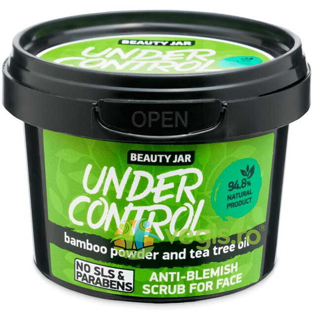 Scrub Facial pentru Ten Gras cu Pudra de Bambus si Ulei de Arbore de Ceai Under Control 120g