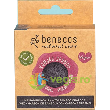 Burete din Konjac pentru Ten Gras si Acneic cu Carbune din Bambus 15g