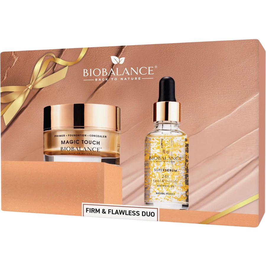 Set Duo Firm&Flawless Primer, Fond de ten, Concealer Magic Touch 30ml + Super Serum 24K Gold&Peptide 30ml