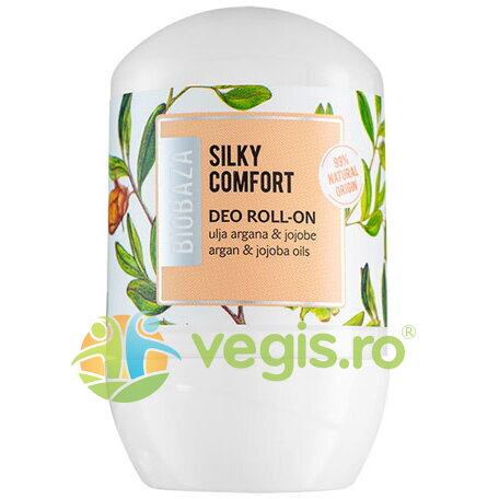 Deodorant Roll-On Natural pentru Femei pe Baza de Piatra de Alaun cu Unt de Shea si Jojoba Silky Comfort 50ml