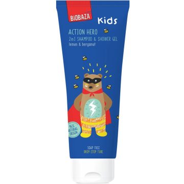 Sampon si Gel de Dus pentru Copii cu Lamaie si Bergamota Action Hero 250ml