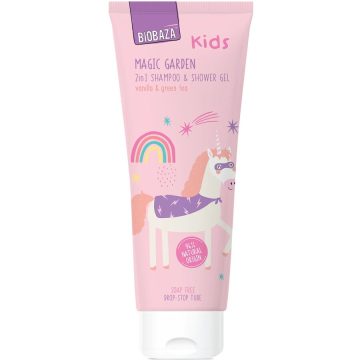 Sampon si Gel de Dus pentru Copii cu Vanilie si Ceai Verde Magic Garden 250ml
