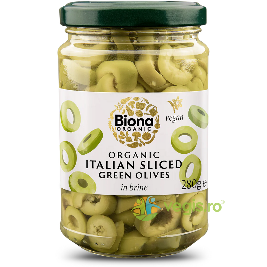 Masline Verzi Italiene Feliate in Saramura Ecologice/Bio 280g