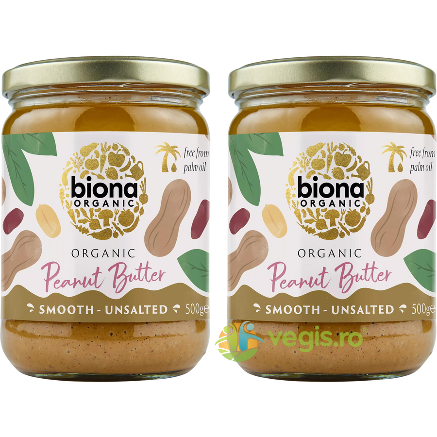 Pachet Pasta de Arahide Cremoasa fara Sare Ecologica/Bio 500g+500g