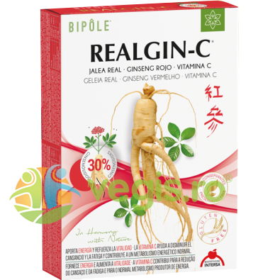 Realgin-C Laptisor de Matca, Ginseng Rosu si Vitamina C 20x10ml