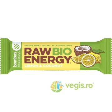 Baton Energizant cu Lamaie si Nuca de Cocos fara Gluten Raw Energy Ecologic/Bio 50g