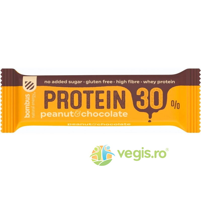 Baton Proteic cu Arahide si Ciocolata fara Gluten 30% Proteine 50g