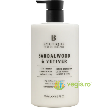 Lotiune pentru Maini si Corp cu Parfum de Lemn de Santal si Vetiver 500ml