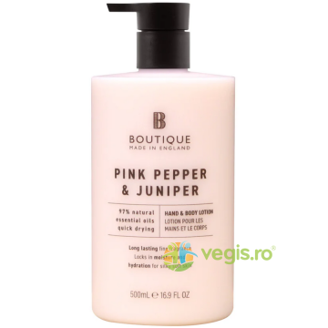 Lotiune pentru Maini si Corp cu Parfum de Piper Roz si Ienupar 500ml