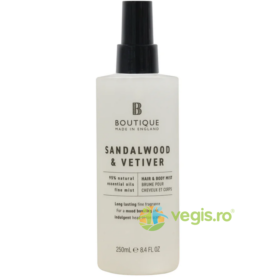 Spray pentru Par si Corp cu Parfum de Lemn de Santal si Vetiver 250ml