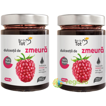 Pachet Dulceata de Zmeura fara Zahar 360g+360g