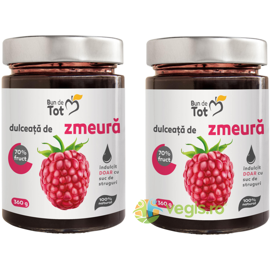 Pachet Dulceata de Zmeura fara Zahar 360g+360g