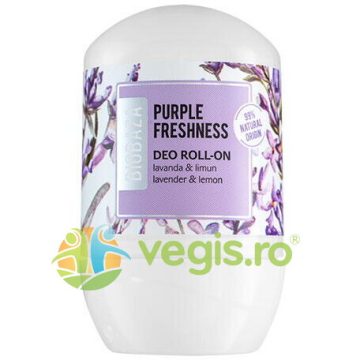 Deodorant Roll-On Natural pentru Femei pe Baza de Piatra de Alaun cu Lavanda si Bergamota Purple Freshness 50ml