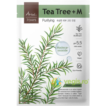 Masca cu Arbore de Ceai Verde si Madecassoside pentru Purificarea Tenului 7Days Plus 23ml