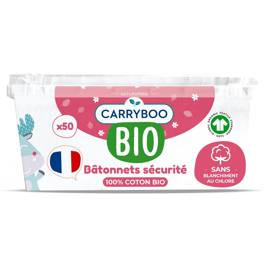 Betisoare din Bumbac Securizate pentru Bebelusi Bio 50buc