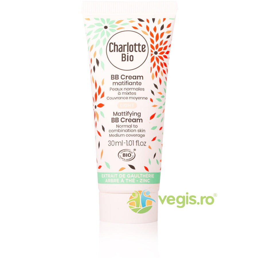 BB Cream Matifiant Ligh pentru Piele Normala si Mixta cu Extract de Tea Tree si Zinc Bio 30ml
