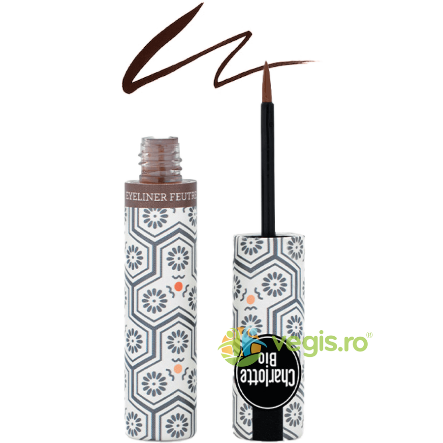 Eyeliner Maro de Inalta Precizie cu Varf de Pasla cu Aloe Vera si Extract de Magnolie 4ml