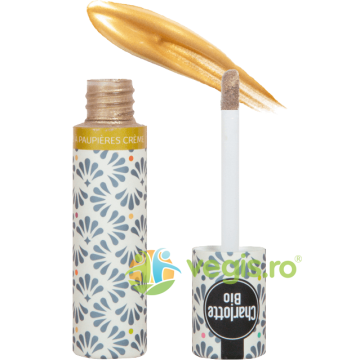 Fard Bio Lichid pentru Pleoape Auriu cu Ulei de Ricin, Ceara de Carnauba si Extract de Afine 6.5g