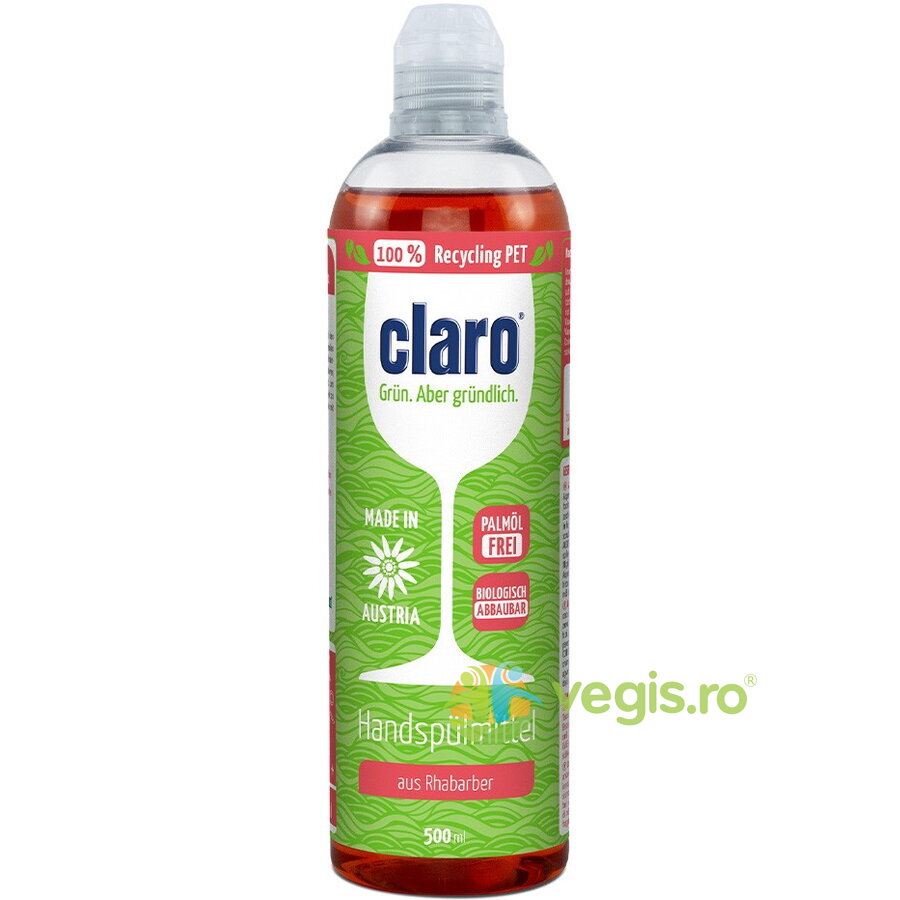 Detergent Lichid pentru Spalarea Manuala a Vaselor cu Rubarba Ecologic/Bio 500ml
