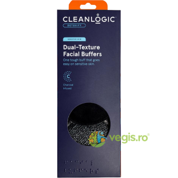 Bureti Reutilizabili pentru Curatarea Tenului Sensibil, cu Doua Texturi, Infuzati cu Carbune Bath & Body 3buc