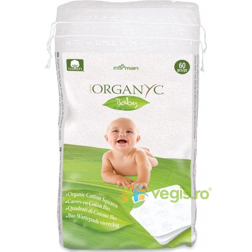 Dischete Patrate din Bumbac Organic Baby 60buc