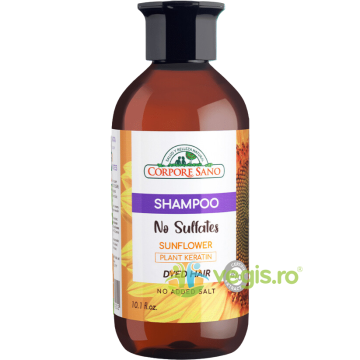 Sampon de Par fara Sulfati cu Floarea Soarelui, Grau si Cheratina din Plante pentru Par Vopsit 300ml