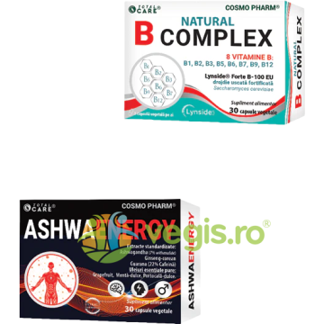 Pachet AshwaEnergy 30cps + Natural B Complex 30cps