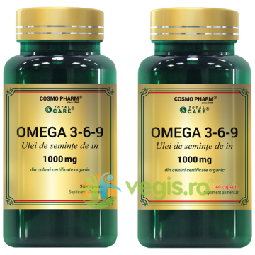 Ulei de Seminte de In (Omega 3-6-9) 1000mg 60cps+30cps