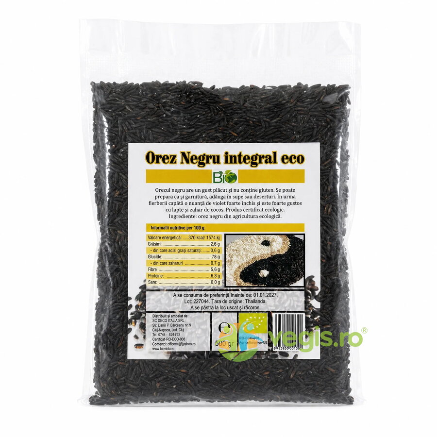 Orez Negru Integral Ecologic/Bio 500g