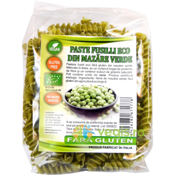 Paste Fusilli din Mazare Verde fara Gluten 250g