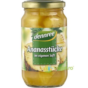Bucati de Ananas in Suc Propriu Ecologice/Bio 350g