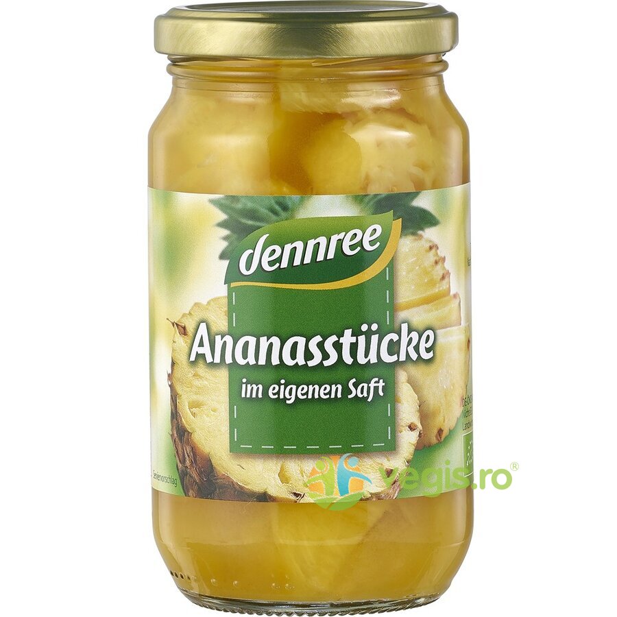 Bucati de Ananas in Suc Propriu Ecologice/Bio 350g