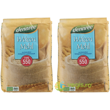 Pachet Faina Alba de Grau tip 550 Ecologica/Bio 1kg+1kg