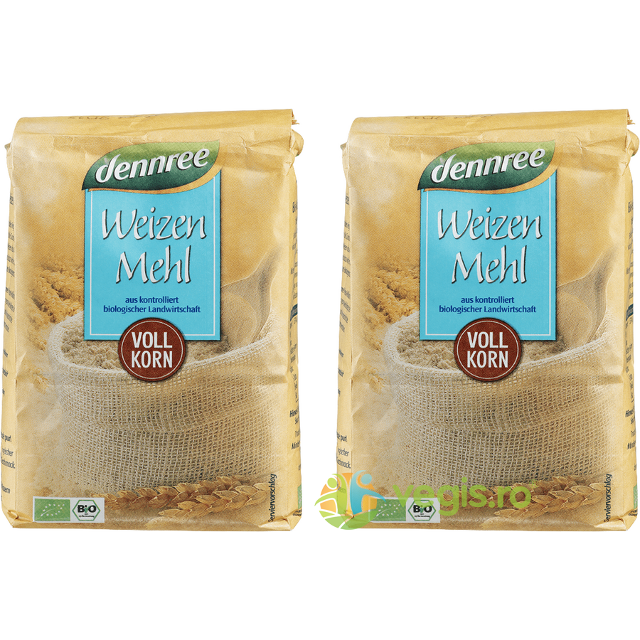 Pachet Faina de Grau Integrala Ecologica/Bio 1kg+1kg