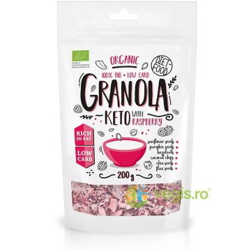 Granola Keto cu Zmeura Ecologica/Bio 200g