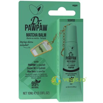 Balsam de Buze Multifunctional cu Extract de Papaya, Ulei de Ricin si Aloe Vera cu Breloc Matcha 10ml