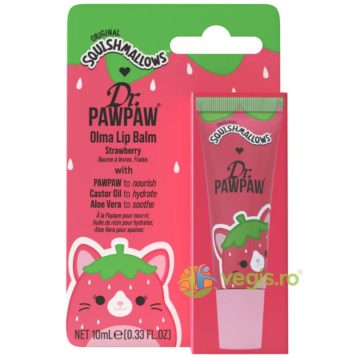 Balsam de Buze cu Extract de Papaya, Ulei de Ricin si Aloe Vera cu Aroma de Capsune 10ml