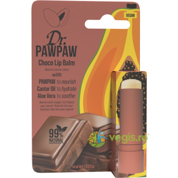 Balsam pentru Buze cu Ulei de Ricin si Aloe Vera cu Aroma de Ciocolata si Pawpaw 4g