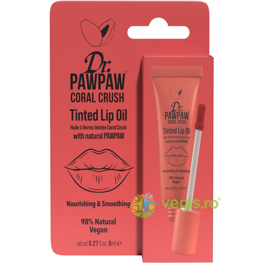 Ulei de Buze Colorat si Hranitor cu Extract de Papaya Coral Crush 8ml