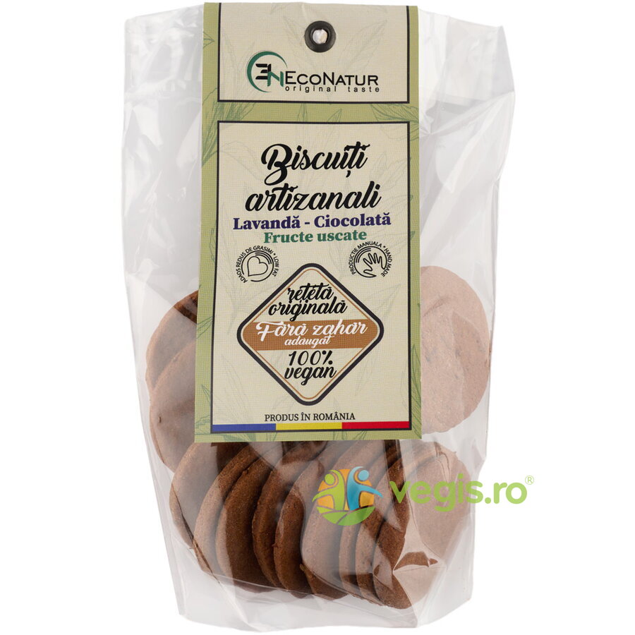 Biscuiti Artizanali Cu Lavanda si Ciocolata fara Zahar 150g